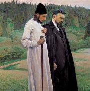 Philosophers depicts Symbolist thinkers Pavel Florensky and Sergei Bulgakov Mikhail Nesterov